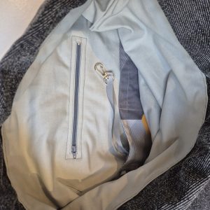 Woras Gigant- Szary jeans i szaro-żółta kieszonka