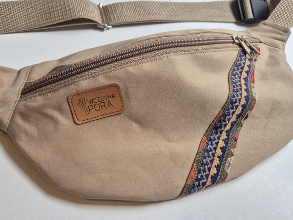 Mała nerka - Piaskowy jeans i etno wstawka - obrazek 4